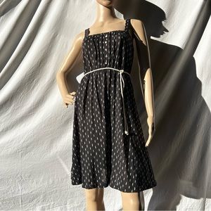 AUDREY 3+1 B&W polka dot feather brush print stretchy chic classic dress